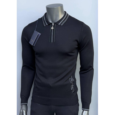 Джемпер поло STEFANO RICCI чорний SwiatSR008