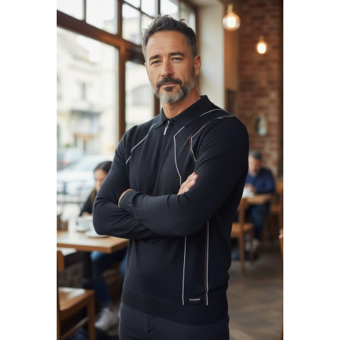 Джемпер поло BILLIONAIRE чорний SwiatBIL007