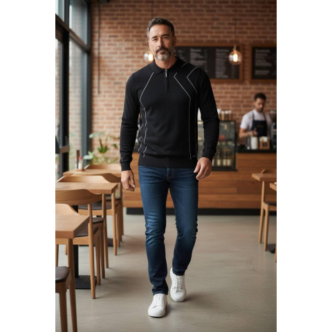 Джемпер поло BILLIONAIRE чорний SwiatBIL007