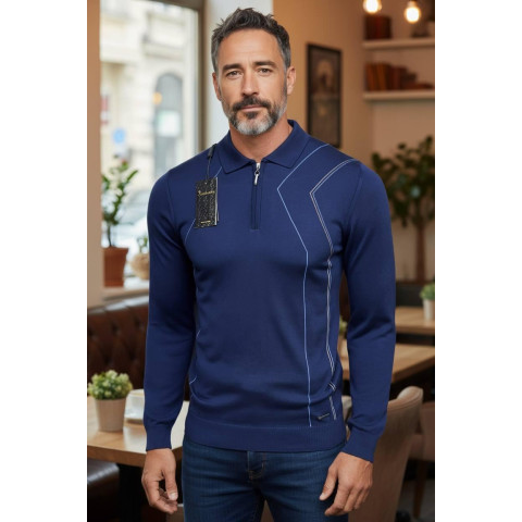 Джемпер поло BILLIONAIRE синій SwiatBIL007