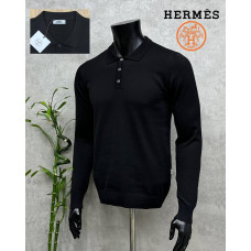 Джемпер поло HERMES чорний SwiatHRM011