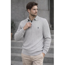 Джемпер поло POLO сірий SwiatPRL007