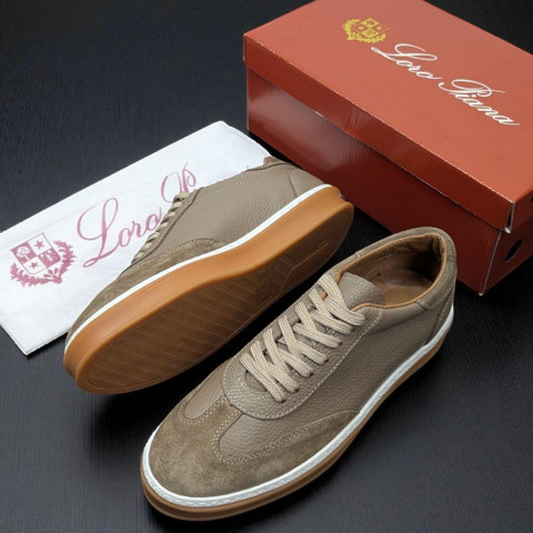 Кеди Loro Piana натуральна шкіра/замш БЕЖ SinLP003