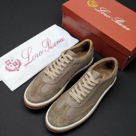 Кеди Loro Piana натуральна шкіра/замш БЕЖ SinLP003