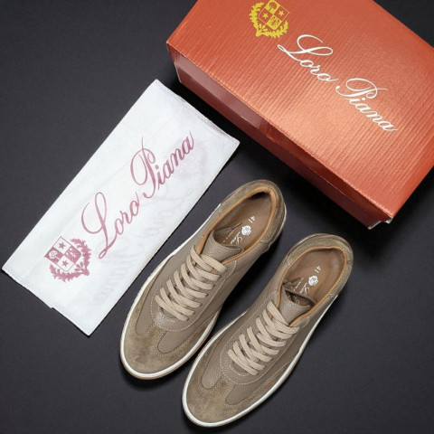 Кеди Loro Piana натуральна шкіра/замш БЕЖ SinLP003