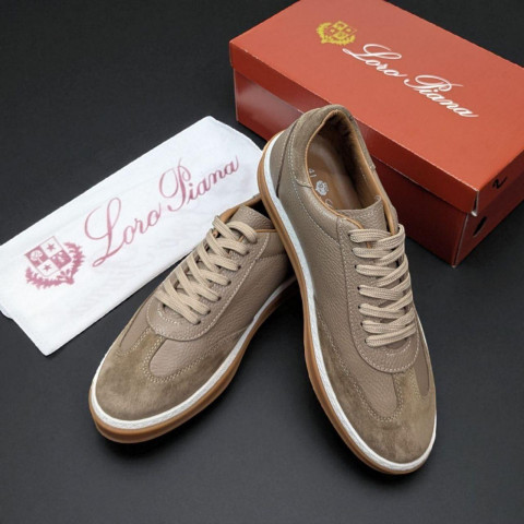 Кеди Loro Piana натуральна шкіра/замш БЕЖ SinLP003