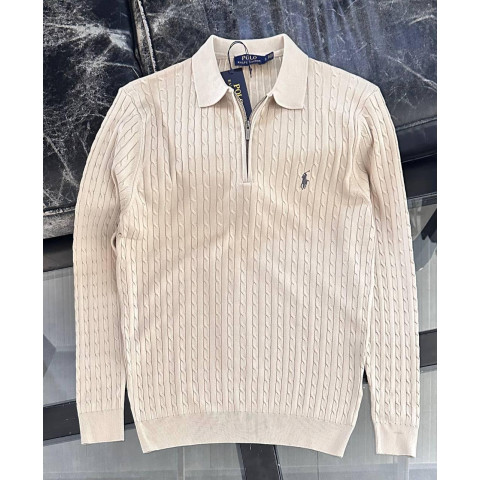 Джемпер поло POLO світло бежево-сірий SwiatPRL007