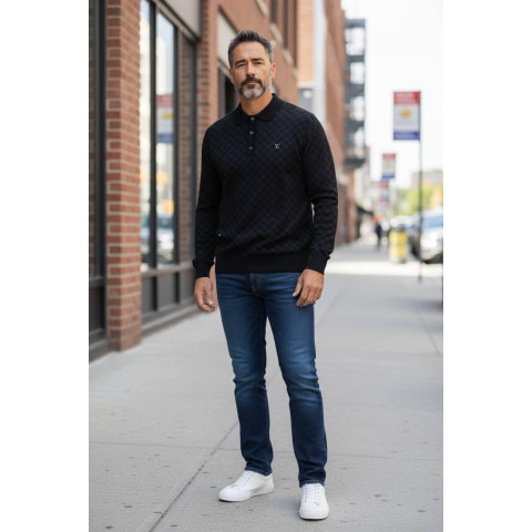 Джемпер поло лонг LOUIS VUITTON чорний SwiatLVN009