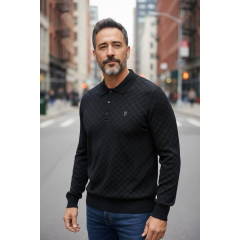 Джемпер поло лонг LOUIS VUITTON чорний SwiatLVN009