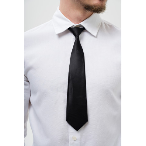 Чоловіча Вузька Укорочена Краватка На Резинці Without Vindzor Black