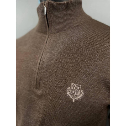 Джемпер на стійку трикотаж Loro Piana коричневий SwiatLP023