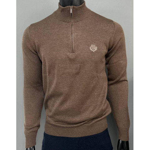 Джемпер на стійку трикотаж Loro Piana коричневий SwiatLP023