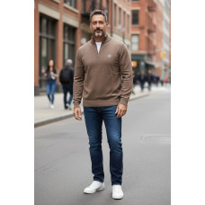 Джемпер на стійку трикотаж Loro Piana коричневий SwiatLP023