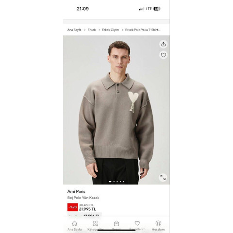 Кофта поло AMI чорний Swiatam005