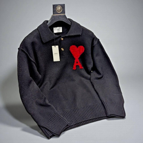 Кофта поло AMI чорний Swiatam005