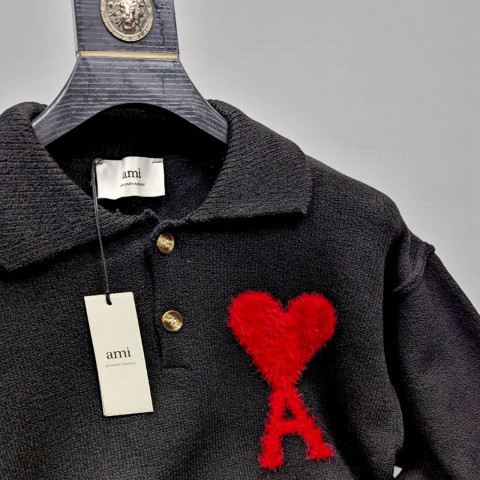 Кофта поло AMI чорний Swiatam005