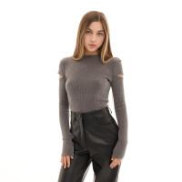 Лонгслів Pobedov Mira жіночий Темно-сірий