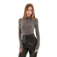 Лонгслів Pobedov Mira жіночий Темно-сірий