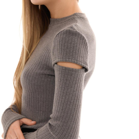 Лонгслів Pobedov Mira жіночий Темно-сірий