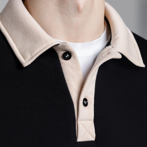 Джемпер Pobedov Dual з коміром Чорно-молочний