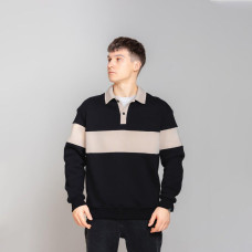 Джемпер Pobedov Dual з коміром Чорно-молочний