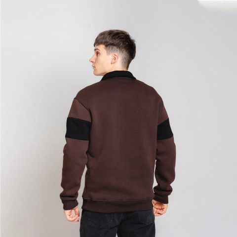 Джемпер Pobedov Dual з коміром Шоколадно-чорний