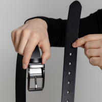 Ремінь Pobedov Leather Belt Чорний