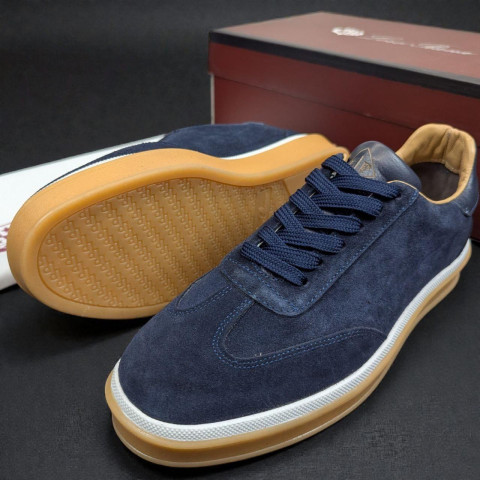 Кеди Loro Piana натуральна замша СИНІЙ Snik001