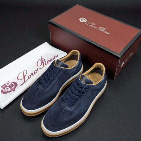 Кеди Loro Piana натуральна замша СИНІЙ Snik001