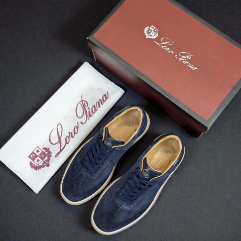 Кеди Loro Piana натуральна замша СИНІЙ Snik001