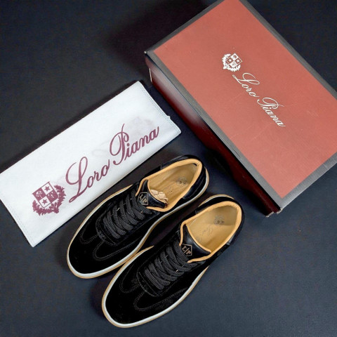 Кеди Loro Piana натуральна замша ЧОРНИЙ Snik001