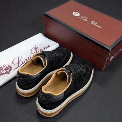 Кеди Loro Piana натуральна замша ЧОРНИЙ Snik001