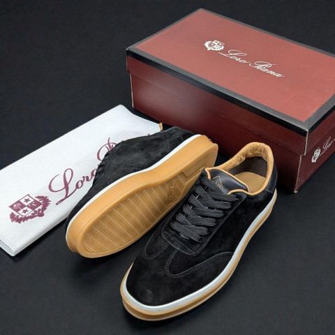 Кеди Loro Piana натуральна замша ЧОРНИЙ Snik001