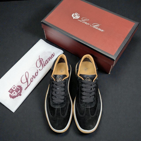 Кеди Loro Piana натуральна замша ЧОРНИЙ Snik001