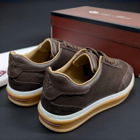 Кеди Loro Piana натуральна шкіра/замша ШОКОЛАД Snik002