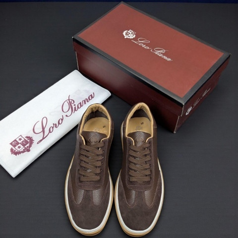 Кеди Loro Piana натуральна шкіра/замша ШОКОЛАД Snik002