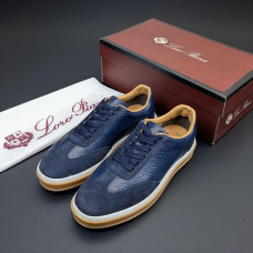 Кеди Loro Piana натуральна шкіра/замша СИНІЙ Snik002