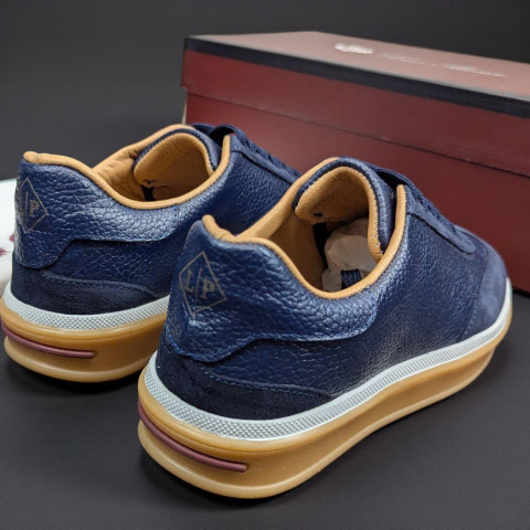 Кеди Loro Piana натуральна шкіра/замша СИНІЙ Snik002