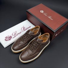 Кеди Loro Piana натуральна шкіра КОРИЧНЕВИЙ Snik003