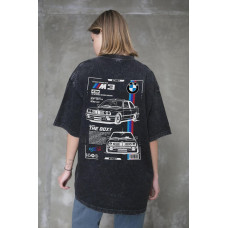 Жіноча Виварена Оверсайз Футболка Without Washed З Принтом BMW Black