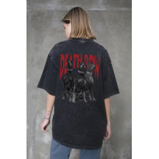 Жіноча Виварена Оверсайз Футболка Without Washed З Принтом Deathrow Black