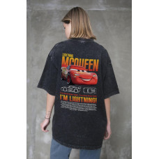 Жіноча Виварена Оверсайз Футболка Without Washed З Принтом Mcqueen Black