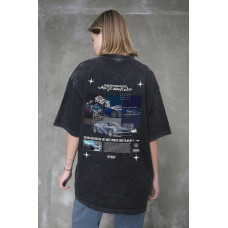 Жіноча Виварена Оверсайз Футболка Without Washed З Принтом Wanted Black