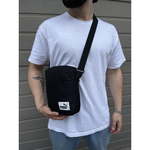 Барсетка чорна Puma з білим лого