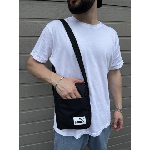 Барсетка чорна Puma з білим лого