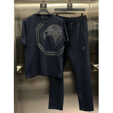 Літній костюм штани футболка Stefano Ricci синій LUX KitFSht001