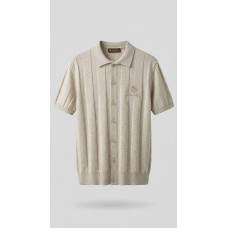 Поло рубашка на короткий рукав трикотаж Loro Piana LUX беж POL019