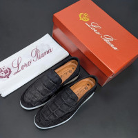 Лофери Loro Piana РЕПТИЛІЯ натуральна замш ЧОРНИЙ Lof001