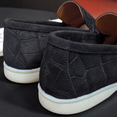 Лофери Loro Piana РЕПТИЛІЯ натуральна замш ЧОРНИЙ Lof001