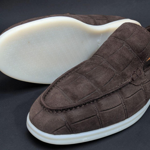 Лофери Loro Piana РЕПТИЛІЯ натуральна замш ШОКОЛАД Lof001